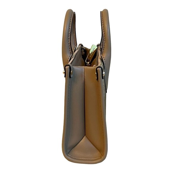 Michael Kors Mirella XS Logo Mini Shopper Crossbody Handbag Leather in Camel NWT - Picture 4 of 9